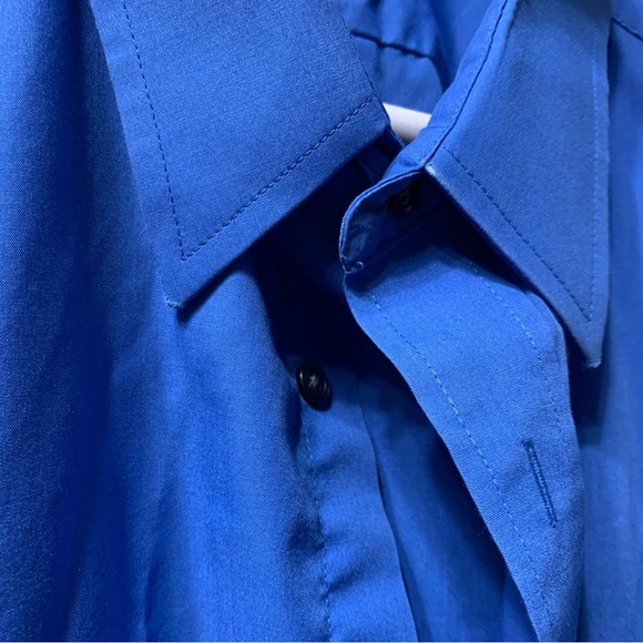 Men’s short sleeve button down shirt, blue, 2x, puritan - Picture 2 of 3